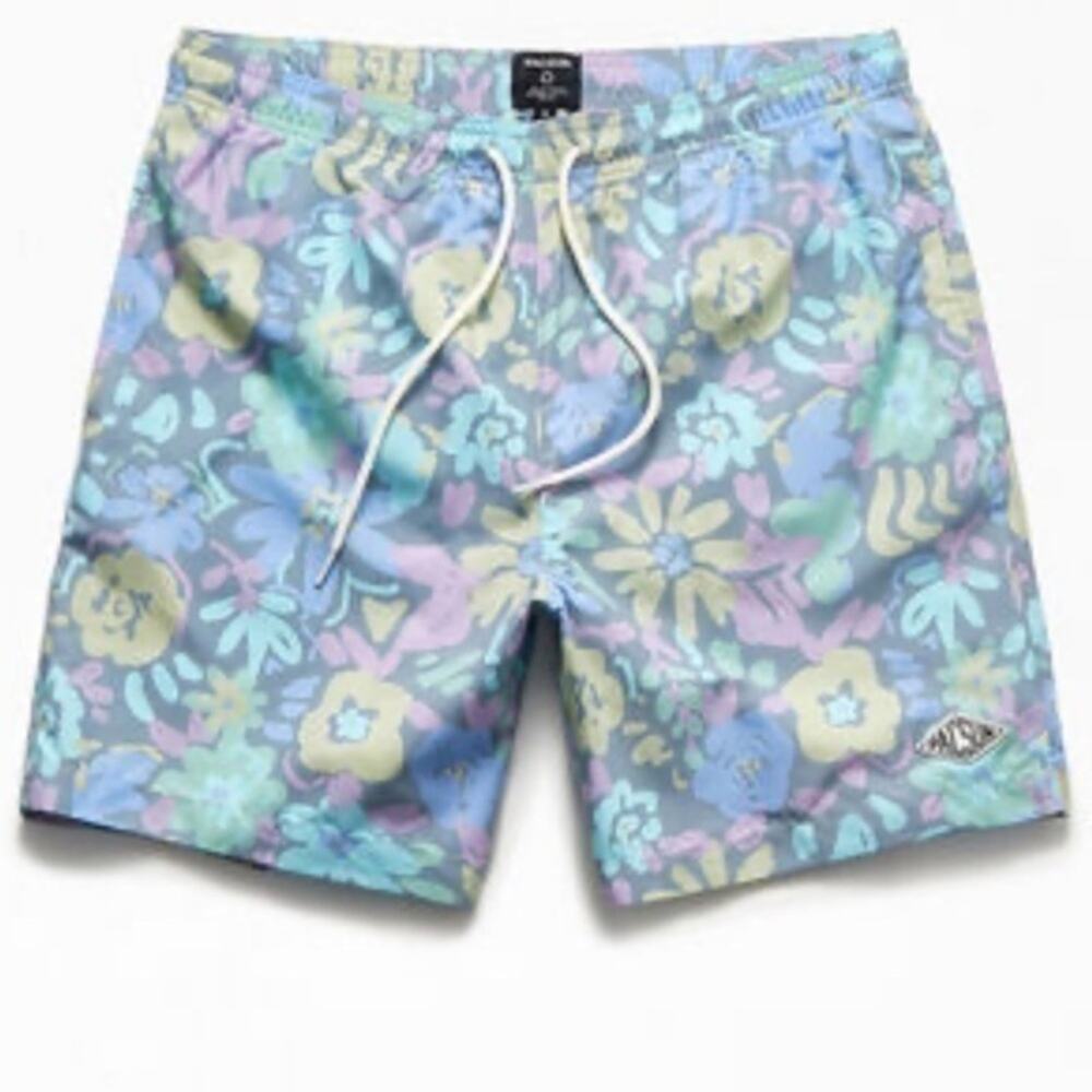 UEC PacSun Recycled Pastel Flower 17" Swim Trunks SZ S